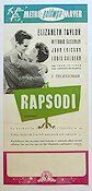 Rapsodi 1954 poster Elizabeth Taylor Vittorio Gassman John Ericson Charles Vidor Musikaler
