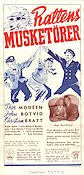 Rattens musketörer 1945 poster Thor Modéen John Botvid Christian Bratt Rolf Botvid