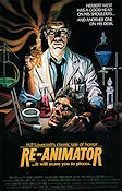 Re-Animator 1985 poster Jeffrey Combs Text: H P Lovecraft