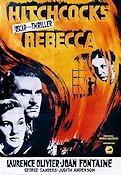 Rebecca 1940 poster Laurence Olivier Joan Fontaine Alfred Hitchcock