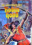 Robin Hood 1938 poster Errol Flynn Olivia de Havilland Basil Rathbone Claude Rains Michael Curtiz Äventyr matinée