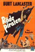 Röde piraten 1952 poster Burt Lancaster Nick Cravat Eva Bartok Robert Siodmak Äventyr matinée