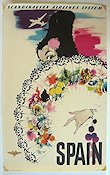 Scandinavian Airlines System Spain 1958 affisch Flyg Hitta mer: SAS