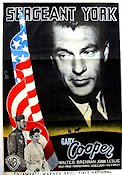 Sergeant York 1941 poster Gary Cooper Walter Brennan Joan Leslie Howard Hawks Krig