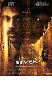 Seven 1995 poster Morgan Freeman Brad Pitt Gwyneth Paltrow Kevin Spacey David Fincher