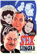 Sexlingar 1942 poster Thor Modéen Åke Söderblom Margit Manstad Eric Rohman art