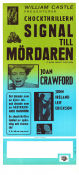 Signal till mördaren 1965 poster Joan Crawford John Ireland Leif Erickson William Castle