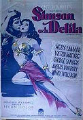 Simson och Delila 1951 poster Hedy Lamarr Victor Mature Cecil B DeMille