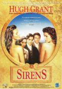 Sirens 1994 poster Hugh Grant Tara Fitzgerald Sam Neill John Duigan Filmen från: Australia