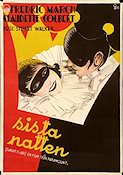 Sista natten 1933 poster Fredric March Claudette Colbert