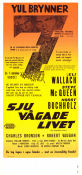 Sju vågade livet 1960 poster Yul Brynner Steve McQueen Charles Bronson Eli Wallach Robert Vaughn Horst Buchholz John Sturges