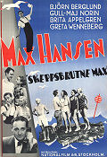 Skeppsbrutne Max 1936 poster Max Hansen Sigurd Wallén