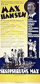 Skeppsbrutne Max 1936 poster Max Hansen Elof Ahrle Brita Appelgren Björn Berglund Gull-Maj Norin Greta Wenneberg Sigurd Wallén