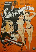 Skjut på pianisten 1957 poster Louis de Funes Instrument Damer