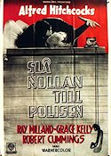 Slå nollan till polisen 1954 poster Ray Milland Grace Kelly Robert Cummings Alfred Hitchcock Poliser Telefoner