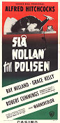 Slå nollan till polisen 1954 poster Ray Milland Grace Kelly Robert Cummings Alfred Hitchcock Poliser