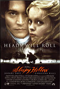 Sleepy Hollow 1999 poster Johnny Depp Christina Ricci Miranda Richardson Michael Gambon Christopher Walken Tim Burton