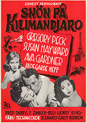 Snön på Kilimandjaro 1952 poster Gregory Peck Susan Hayward Ava Gardner Henry King Text: Ernest Hemingway Berg