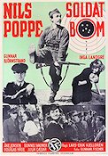 Soldat Bom 1948 poster Nils Poppe Inga Landgré Gunnar Björnstrand Lars-Eric Kjellgren