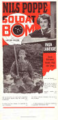 Soldat Bom 1948 poster Nils Poppe Inga Landgré Gunnar Björnstrand Lars-Eric Kjellgren