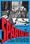 Spartacus 1960 poster Kirk Douglas Laurence Olivier Jean Simmons Charles Laughton Stanley Kubrick Svärd och sandal