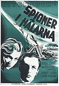 Spioner i hälarna 1937 poster Madeleine Carroll Peter Lorre John Gielgud Alfred Hitchcock Eric Rohman art