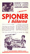 Spioner i hälarna 1937 poster Robert Young Madeleine Carroll Peter Lorre Alfred Hitchcock