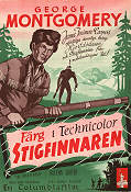 Stigfinnaren 1952 poster George Montgomery Sidney Salkow Text: James Fenimore Cooper