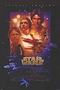 Stjärnornas krig 1977 poster Mark Hamill Harrison Ford Carrie Fisher Alec Guinness George Lucas Hitta mer: Star Wars