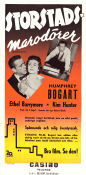 Storstadsmarodörer 1952 poster Humphrey Bogart Ethel Barrymore Kim Hunter Richard Brooks Film Noir