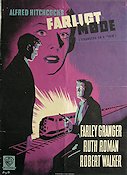 Strangers On a Train 1944 poster Farley Granger Alfred Hitchcock Tåg