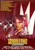 Streets of Fire 1984 poster Michael Paré Rick Moranis Willem Dafoe Walter Hill Rock och pop Motorcyklar