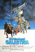 Stridsplanet Galactica 1978 poster Richard Hatch Lorne Greene Dirk Benedict Glen A Larson Rymdskepp Från TV