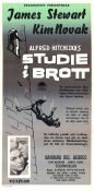 Studie i brott 1958 poster James Stewart Kim Novak Barbara Bel Geddes Alfred Hitchcock