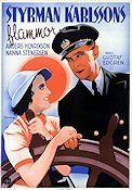 Styrman Karlssons flammor 1938 poster Anders Henrikson Nanna Stenersen Skepp och båtar Eric Rohman art