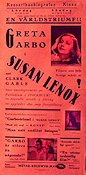 Susan Lenox 1932 poster Greta Garbo Clark Gable