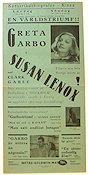 Susan Lenox 1932 poster Greta Garbo Clark Gable