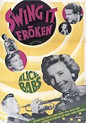 Swing it fröken 1956 poster Alice Babs Ingvar Kjellson Lasse Sarri Stig Olin Instrument Jazz