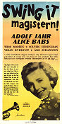 Swing it magistern 1940 poster Alice Babs Adolf Jahr Thor Modéen Schamyl Bauman Musik: Kai Gullmar Jazz