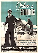 Swiss Tour 1950 poster Cornel Wilde Simone Signoret Vintersport Berg