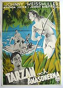 Tarzan och Amasonerna 1945 poster Johnny Weissmuller Brenda Joyce Hitta mer: Tarzan Äventyr matinée