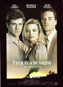 Tequila Sunrise 1988 poster Mel Gibson Michelle Pfeiffer Kurt Russell Robert Towne