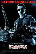 Terminator 2 1991 poster Arnold Schwarzenegger Linda Hamilton James Cameron Motorcyklar Vapen