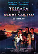 Tillbaka till verkligheten 1986 poster Charlie Sheen Nick Cassavetes Sherilyn Fenn Mike Marvin