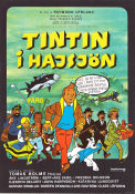 Tintin i Hajsjön 1972 poster Tintin Thomas Bolme Raymond Leblanc Filmen från: Belgium Animerat Från serier Fiskar och hajar