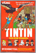 Tintin Solens tempel 1971 poster Thomas Bolme Tintin Eddie Lateste Affischkonstnär: Hergé Från serier Animerat