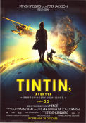 Tintins äventyr Enhörningens hemlighet 2011 poster Jamie Bell Steven Spielberg