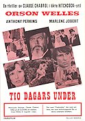 Tio dagars under 1971 poster Orson Welles Anthony Perkins Marlene Jobert Claude Chabrol