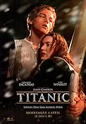 Titanic 3D 1997 poster Leonardo DiCaprio Kate Winslet Billy Zane James Cameron 3-D Romantik
