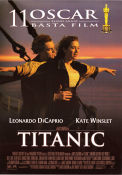 Titanic 1997 poster Leonardo DiCaprio Kate Winslet Billy Zane James Cameron Skepp och båtar Romantik